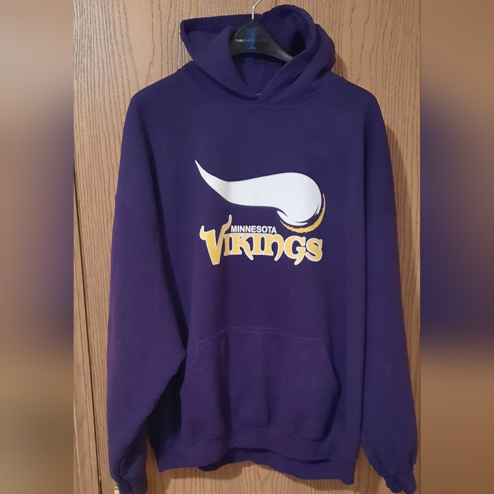 Minnesota Vikings Mens Purple Graphic Logo Hoodie Size 2XL